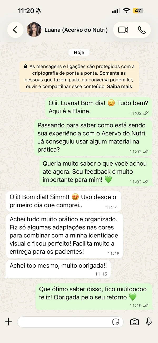 Depoimento de Luana sobre o Acervo do Nutri