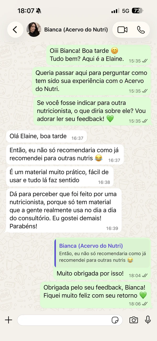 Depoimento de Bianca sobre o Acervo do Nutri